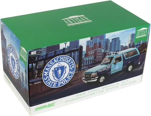 Vista 5 de Greenlight 1/18 Policía Estatal de Massachusetts 1996 Ford Bronco XLT Artisan Collection 19120