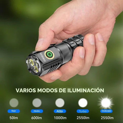 Vista 2 de UNROEVS XC06 LED Linterna pequeña 2550 lúmenes con base magnética