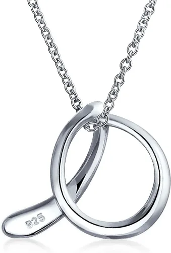 Vista 2 de Personalize ABC Script Letra Collar con inicial para mujeres adolescentes, chapado en oro de 14 quilates, plata esterlina 925