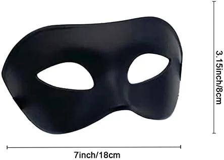 Vista 2 de Máscara negra de Halloween para hombres, máscara de veneciana para fiesta de disfraces de Navidad, fiesta de fantasmas de la ópera, cosplay, Mardi