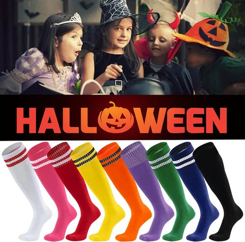 Vista 2 de transla wonder Calcetines de fútbol para niños, calcetines largos hasta la rodilla, calcetines de béisbol de sóftbol acolchados