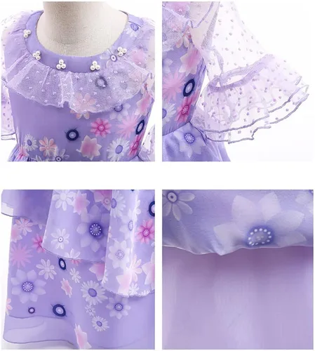 Vista 2 de Vestido de princesa de dibujos animados para niños y niñas conjunto de cosplay con mochila