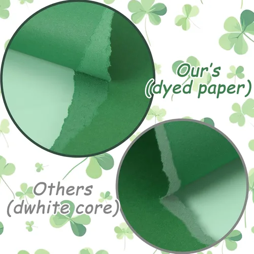 Vista 4 de JULBEAR 30 hojas de cartulina de colores del día de San Patricio 5 colores 180 g/m² 8.5x11 pulgadas, cartulina verde surtida para tarjetas DIY
