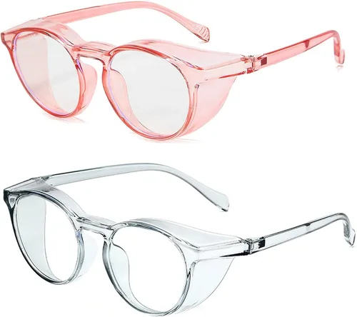Vista 18 de Gafas protectoras de seguridad, lentes claros a prueba de empañamiento/rayones, para hombre, marco transparente