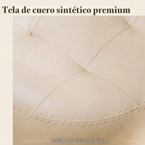 Vista 5 de LUE BONA Taburete Silla de Tocador de Cuero Sintético para Cuarto de Maquillaje, Taburete Almendra para Tocador, 19" de Altura, Taburete Silla