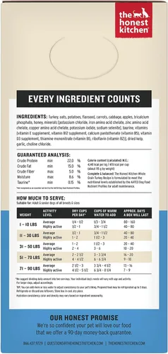 Vista 2 de The Honest Kitchen Human Grade Wholemade™ Alimento Deshidratado para Perros de Grano Integral - Comida Completa y Equilibrada o Complemento - Pavo