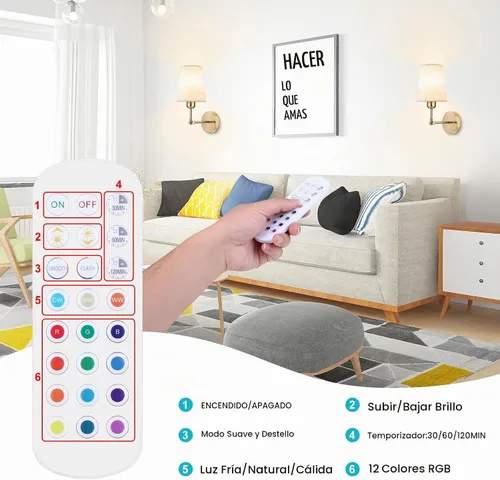 Vista 8 de Bombillas recargables de 5200 mAh para lámparas, bombilla LED de reserva de batería con control remoto, paquete de 4 bombillas de emergencia