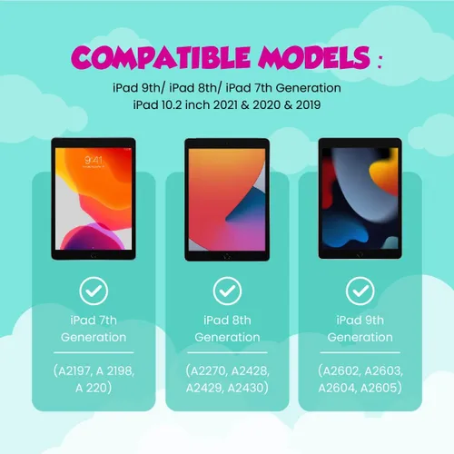 Vista 4 de L.O.L. Surprise! Funda trasera de silicona compatible con iPad de 9ª/8ª/7ª generación (2021/2020/2019), funda protectora de goma suave