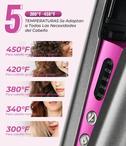 Vista 4 de PRITECH Plancha de pelo de cerámica (TA-2340), 1 pulgada, alisador de pelo