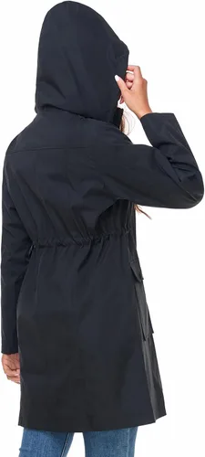 Vista 2 de SaphiRose Women's Waterproof Rain Jacket Lightweight Raincoat Hooded Windbreaker Trench Coat