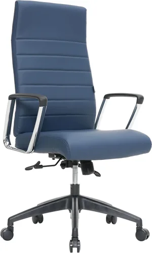 Vista 40 de LeisureMod Hilton Leather Executive Office Chair, Adjustable Height Negro