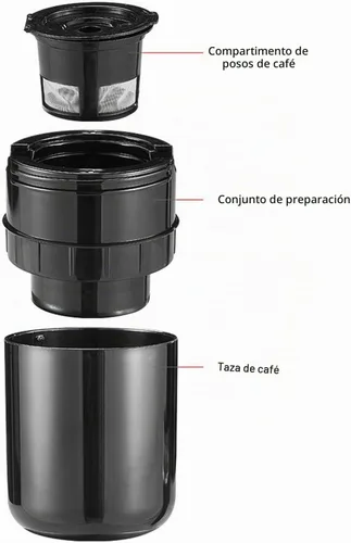 Vista 3 de Cafetera portátil Cocoarm para viajes, máquina de café espresso de camping