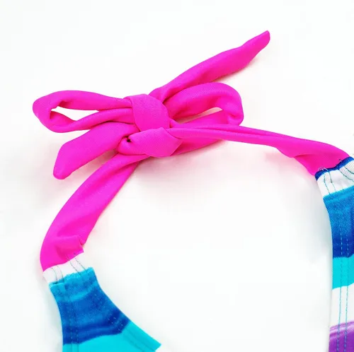 Vista 9 de Scuping Traje de baño de dos piezas con tiras degradadas para niñas