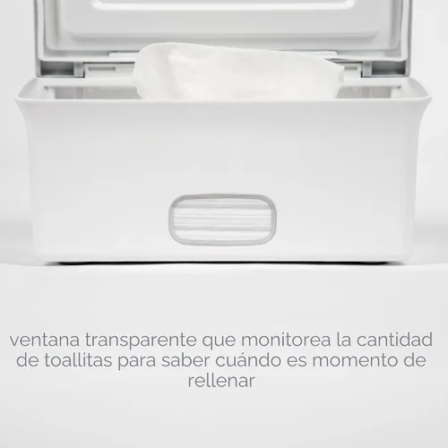 Vista 6 de Dispensador de toallitas para bebé Ubbi, estuche de toallitas para bebé, porta toallitas para bebé con placa ponderada, mantiene las toallitas