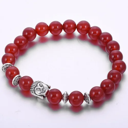 Vista 6 de Joya brazalete con gemas redondas de 8 mm, brazalete para los chacras, regalo de cumpleaños