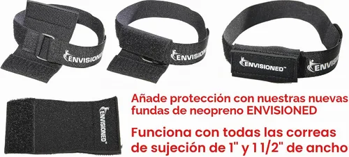 Vista 4 de Correas de cincha de alta calidad con anillo de metal de acero inoxidable (hebilla), gancho y bucle reutilizables duraderos, correas de seguridad