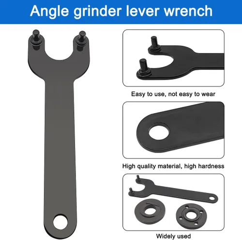 Vista 3 de Kit de 3 llaves de brida angular, amoladora angular, tuerca de bloqueo de metal de brida 5/8-11, piezas de repuesto para amoladoras angulares