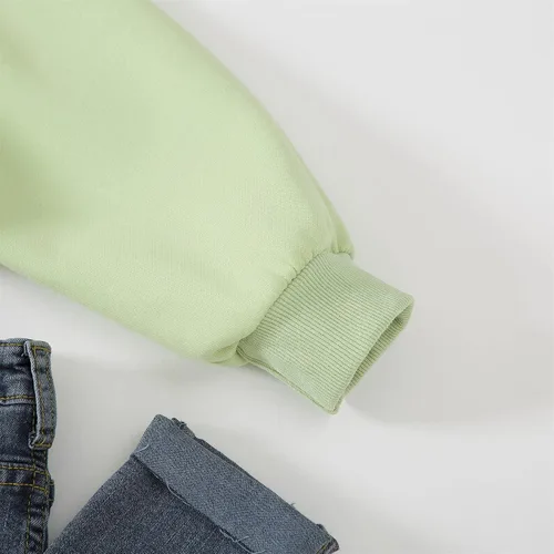 Vista 6 de Sudadera con capucha de algodón con estampado de aguacate, con bolsillo, Amarillo, naranja, verde, morado.
