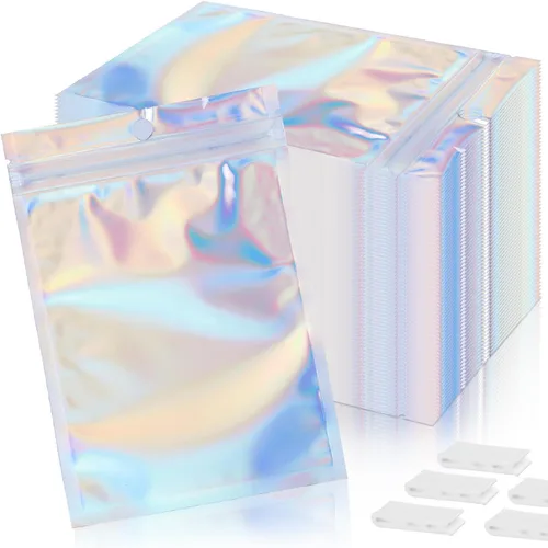 Vista 11 de 400 bolsas de Mylar resellables de 4 x 5 pulgadas, color negro, para almacenamiento de alimentos, bolsa resellable de Mylar con ventana transparente