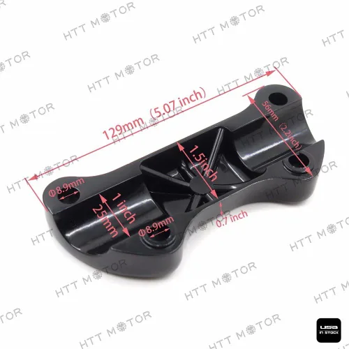 Vista 6 de MT446-002- Abrazadera elevadora para manillar festoneada negra compatible con Harley Sportster 883 Dyna Super Glide