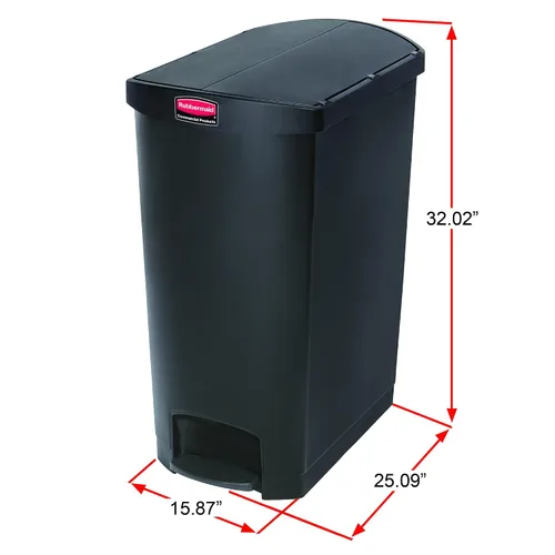 Vista 5 de Rubbermaid Commercial Products Slim Jim - Papelera de plástico, botes de basura con pedal