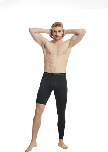Vista 5 de Pantalones deportivos ajustados de una sola pierna de baloncesto para hombre, pantalones de compresión de 12 de una pierna, ropa interior atlética