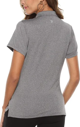 Vista 4 de Polo de golf para mujer, manga corta, absorbe la humedad, ropa de golf para mujer