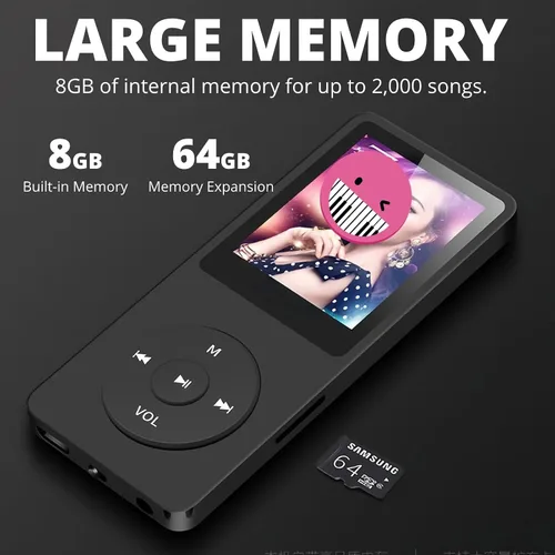 Vista 5 de Reproductor MP3 MP4 para niños con pantalla HD de 1.8 pulgadas, radio FM, grabadora de voz, visor de fotos de video, libro electrónico, juegos, Verde