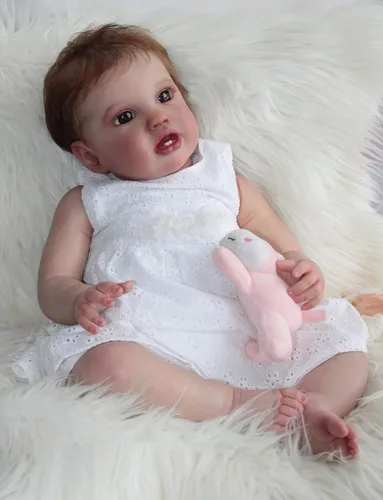Vista 3 de Anano Muñecas Reborn de bebé niña de 24 pulgadas 24.4 in Reborn bebé realista muñeca bebé niño bebé recién nacido muñeca recién nacido bebé recién