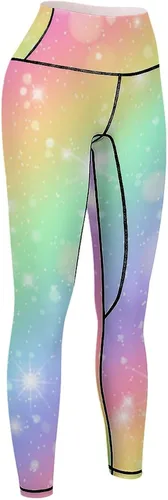 Vista 8 de Glitters Rainbow Sky Fashion Yoga Pants High Waisted Sports Leggings for Women