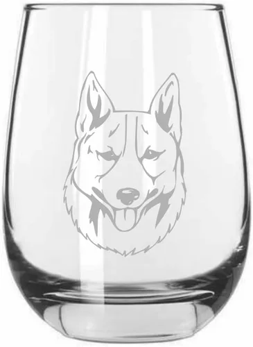 Vista 357 de Shar Pei (chino) - Vaso de vino sin tallo grabado para perro, 15.25 onzas