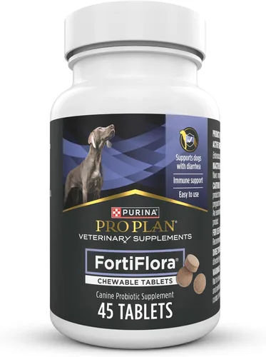 Vista 2 de Purina Pro Plan Veterinary Supplements Fortiflora - Tabletas masticables de suplemento probiótico para perros, recipiente de 45