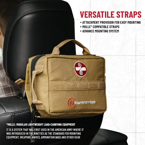 Vista 5 de Surviveware 119 Pcs Comprehensive Premium Survival First Aid Kit - Medical Emergency Kit for Travel Camping Gear, Home Essentials & Outdoor