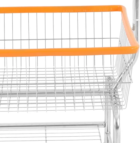 Vista 9 de Carrito de lavandería, carrito de lavandería de alambre de acero, cesta de lavandería con ruedas, carrito de lavandería comercial resistente