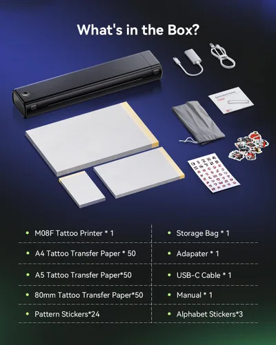 Vista 5 de Phomemo M08F Tattoo Stencil Printer, Bluetooth, Multi-Size Printing