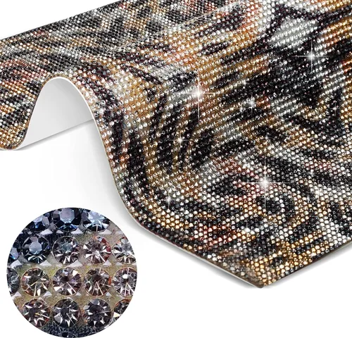 Vista 8 de 12000 calcomanías de diamantes de imitación con estampado de leopardo, hojas de diamantes de imitación de 0.079 pulgadas, calcomanías de cristal