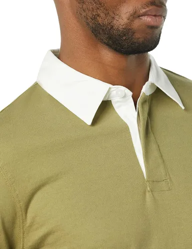 Vista 5 de Tienda Aware Camiseta de rugby de manga larga de algodón orgánico para hombre, verde salvia