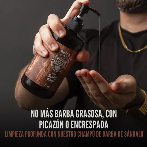 Vista 3 de Viking Revolution Set de lavado y acondicionador para barba - Sándalo - 17 oz