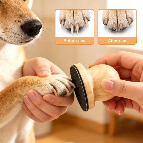Vista 3 de Lima de uñas para perros, juego de lima de uñas de perro con 6 discos de lima reemplazables y cortaúperas, herramienta suave para el cuidado de uñas