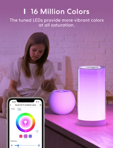 Vista 17 de meross Lámpara de mesa inteligente, lámpara de noche, compatible con Apple HomeKit, Siri, Amazon Alexa y SmartThings, blanco sintonizable