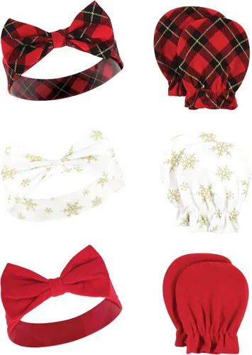 Vista 88 de Hudson Baby Conjunto de diadema de algodón y manoplas para rascar para bebé