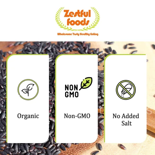 Vista 8 de Zestful Foods Arroz negro, grano entero, sin OMG, alto en fibra, bajo en azúcar, 2 libras, alternativa deliciosa y saludable al arroz blanco