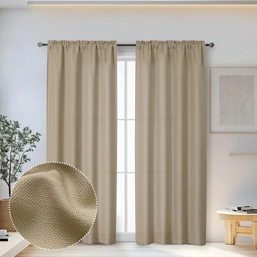 Vista 83 de OWENIE Bob Juego de 2 Paneles de Cortinas Negras de Cocina para Ventanas de 36 Pulgadas de Largo, Cortinas Cortas de Café con Textura de Lino