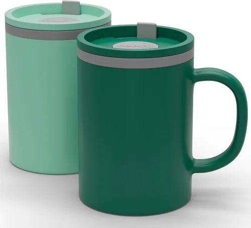 Vista 10 de Copco Taza de escritorio icónica de 16 onzas, color aguamarina y menta, juego de 2
