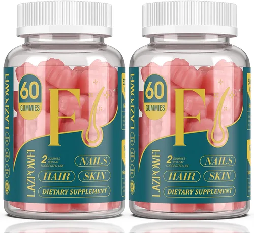 Vista 13 de Gomitas de biotina, vitaminas para la piel y las uñas para hombres y mujeres, vitamina B7 vegana, apoya el crecimiento del cabello y uñas más