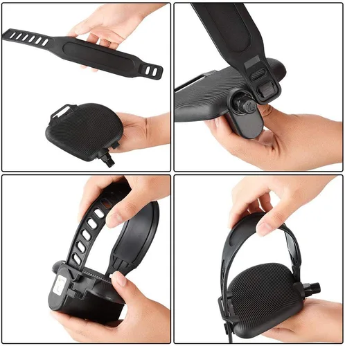 Vista 5 de Correas de pedal de bicicleta estática, correa universal resistente de longitud ajustable, se adapta a la mayoría de pedales de bicicleta, bicicleta