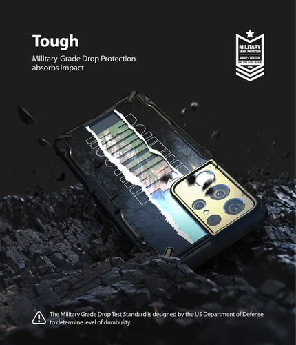 Vista 5 de Ringke Diseño Fusion-X compatible con Galaxy S21 Ultra Case Design Print Heavy Duty Shell - Rutina