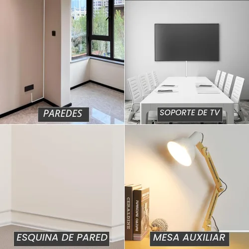 Vista 6 de Ocultador de cable de silicona de 39 pulgadas para montaje en pared, ocultador de cables autoadhesivo para 1 cable (1/4 pulgadas de diámetro)