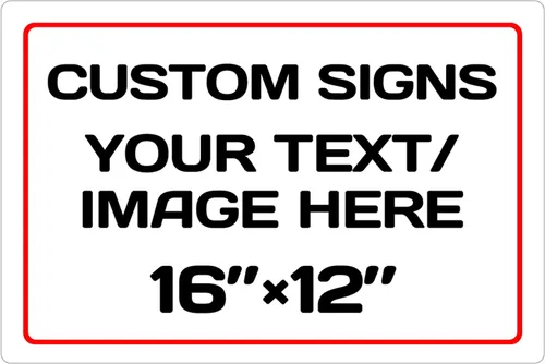 Vista 6 de Letreros metálicos personalizados de aluminio resistentes a la intemperie, texto e imagen personalizados, varios tamaños, peligro, jardín, puerta