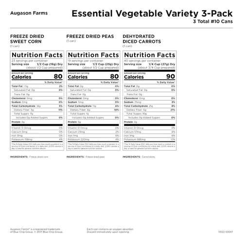 Vista 3 de Augason Farms Kit de variedad de verduras, 1 paquete
